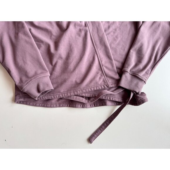 ATHLETA Retroterry Damask Mauve Cotton Terry Wrap Cardigan Sweatshirt, Size S - Picture 6 of 13